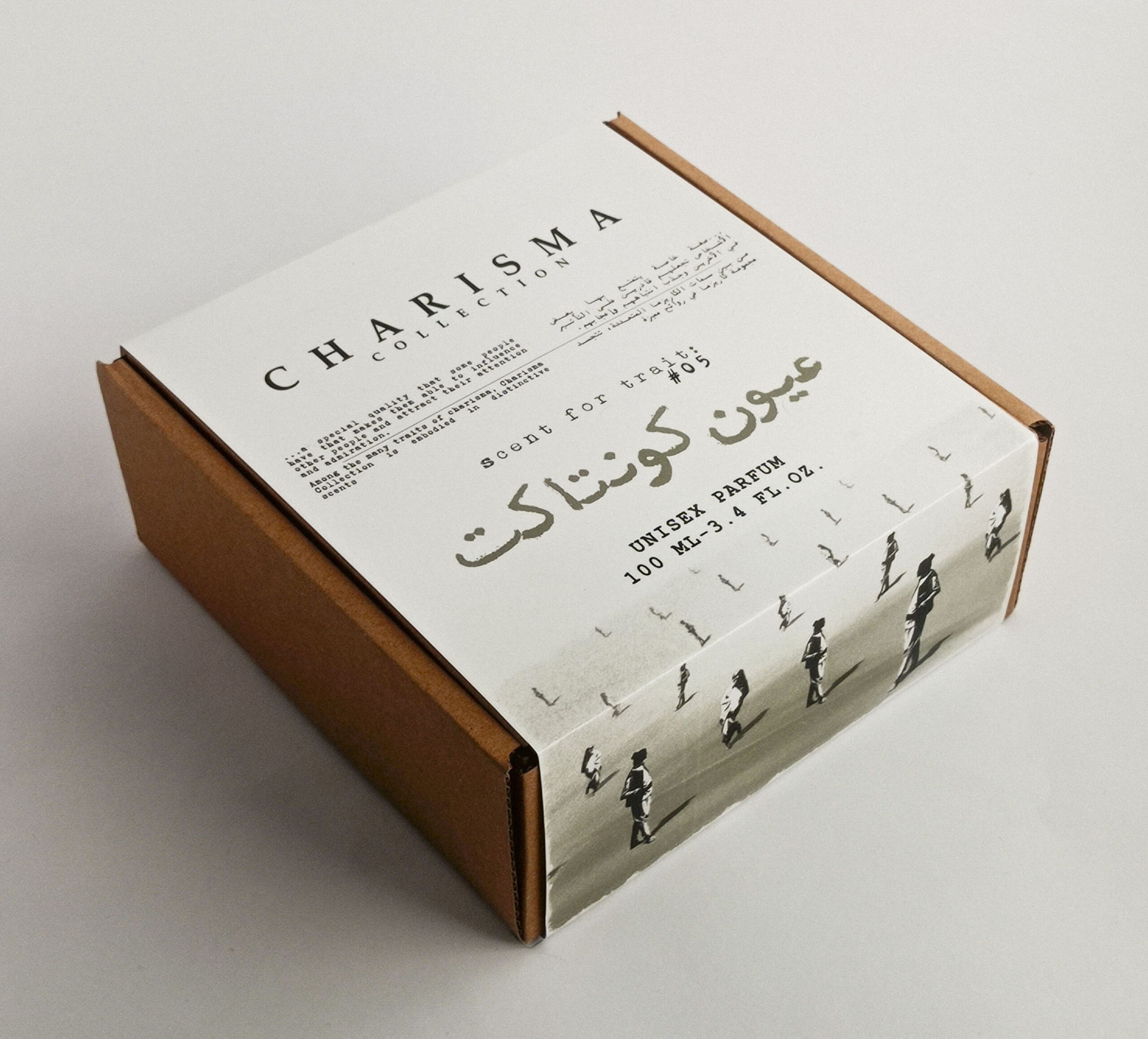 Ouyon Contact Perfume Box علبة عطر عيون كونتاكت Charisma Collection Ouyon Contact perfume 100 ml Box luxury unisex fragrance with clean minimalist aesthetic