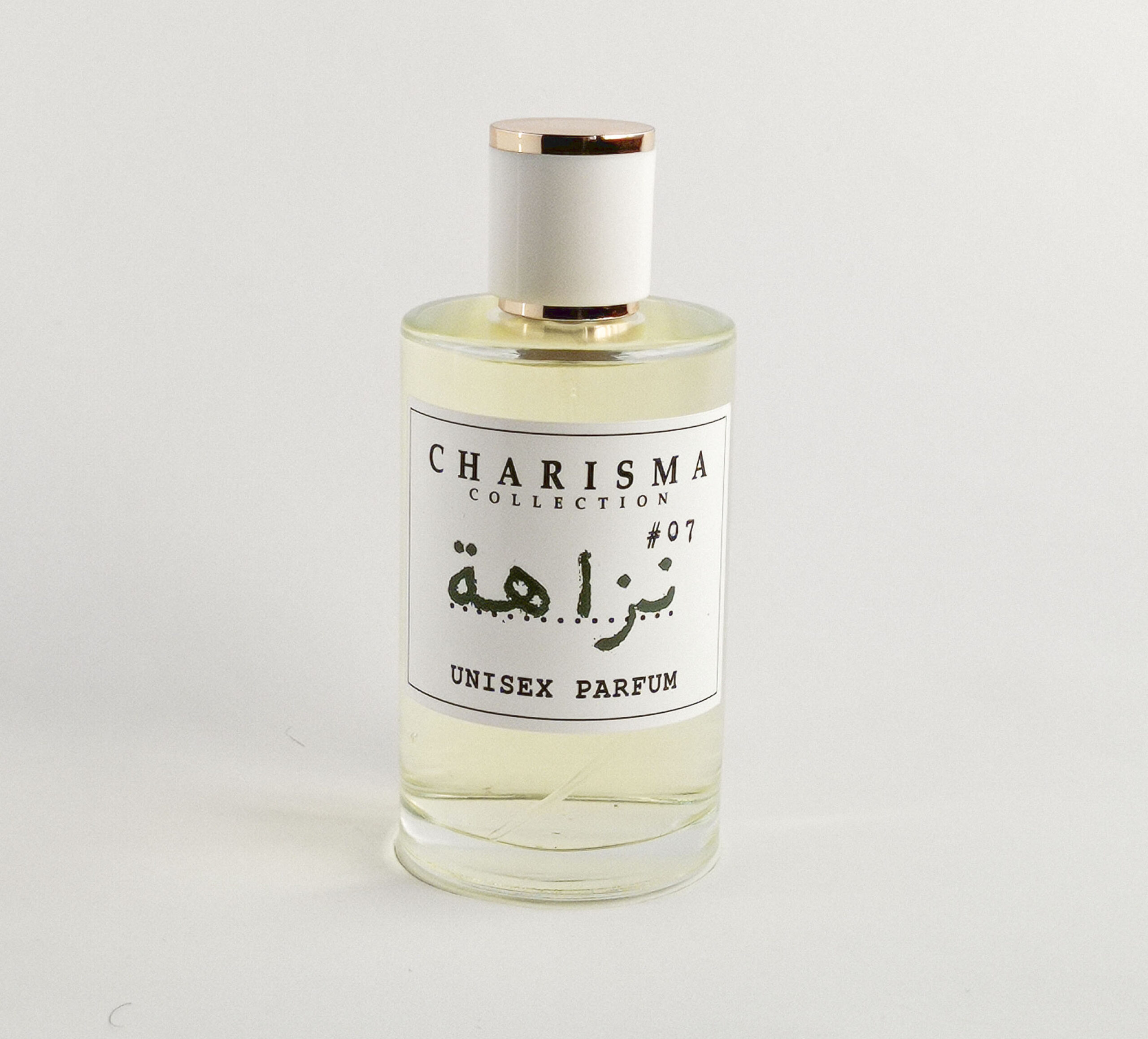 Charisma Collection Nazaha perfume 100 ml bottle luxury unisex fragrance with clean minimalist aesthetic